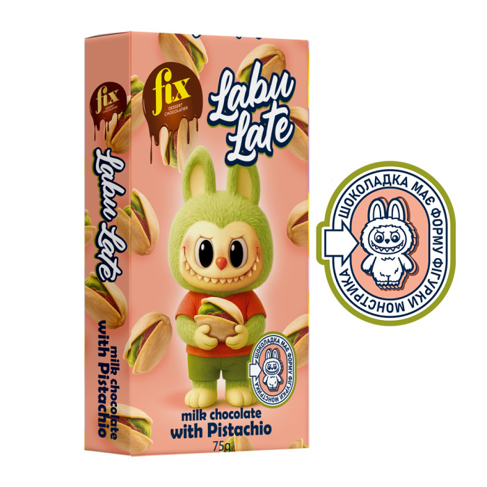 Шоколад Labu Late (Labubu) з фісташковим кремом Fix 75г