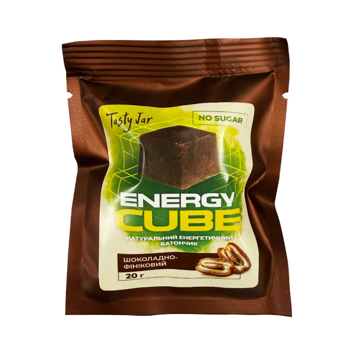 Батончик енергетичний Tasty Jar Шоколадно-фініковий 20г ENERGY CUBE