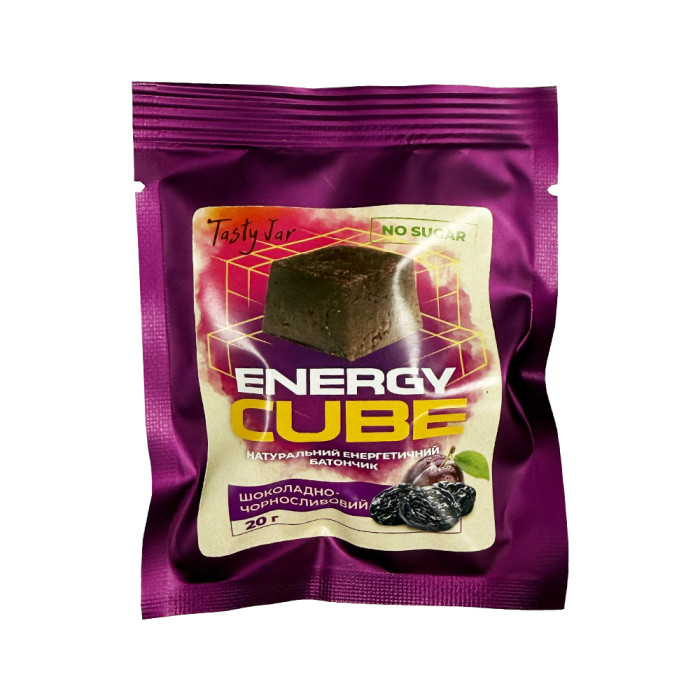 Батончик енергетичний Tasty Jar Шоколадно-чорносливовий 20г ENERGY CUBE