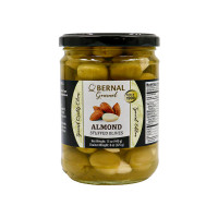 Bernal Gourmet Оливки зелені фаршировані Мигдалем скло 300 гр