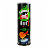 Чипси Pringles Hot Kickin Sour Cream Flavour зі смаком сметани та цибулі 160 г