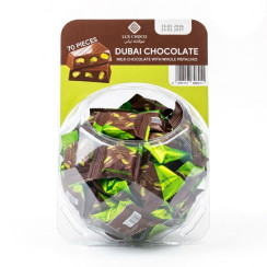 Бокс дубайського міні-шоколаду LUX CHOCO з цілою фісташкою в молочному шоколаді 70 шт (вага 1кг)