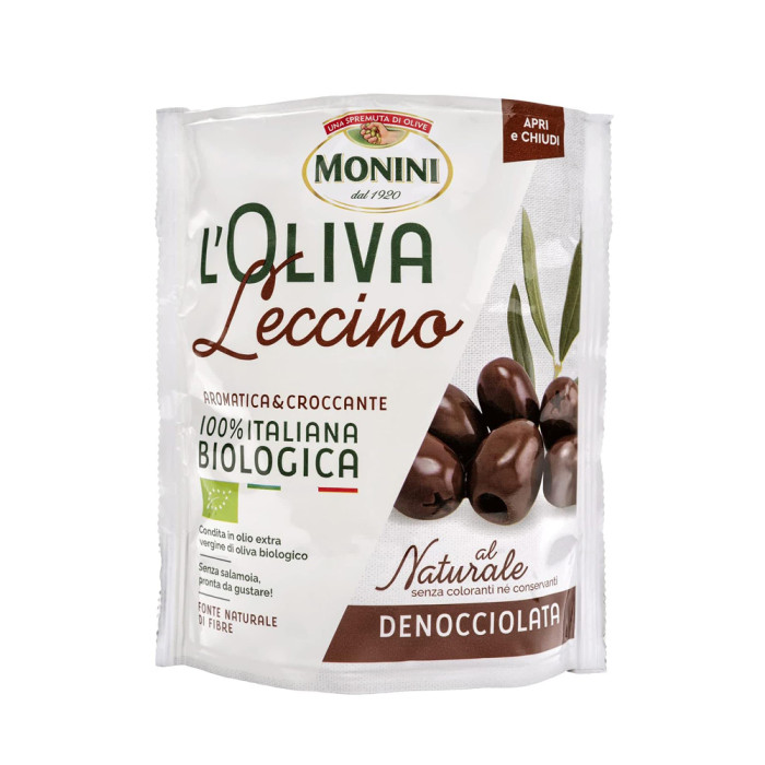Оливки черные без косточки Monini BIO Leccino 150 г