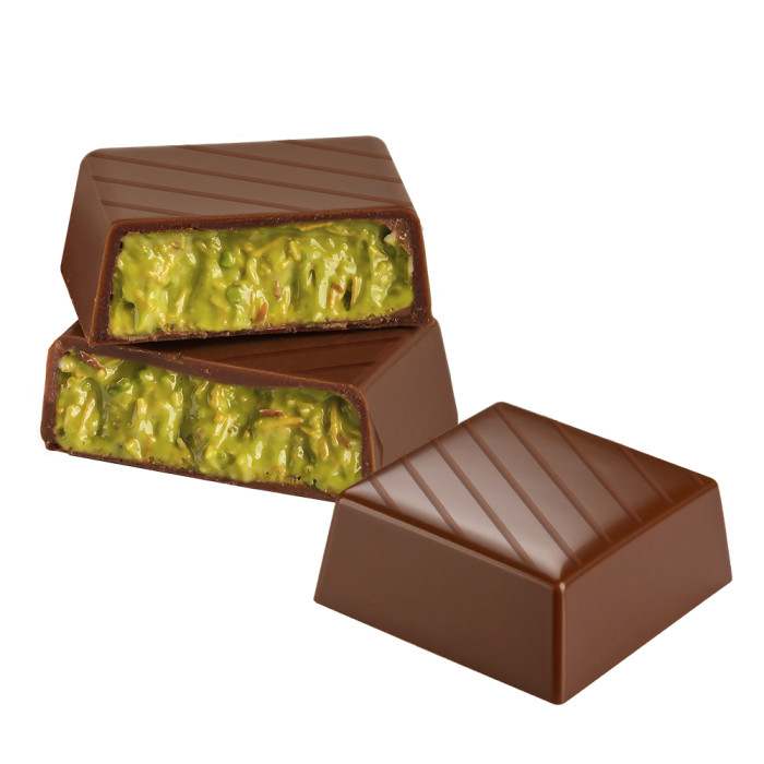 Дубайские конфеты LUX CHOCO Квадрат с катаифи и фисташковым кремом 225г