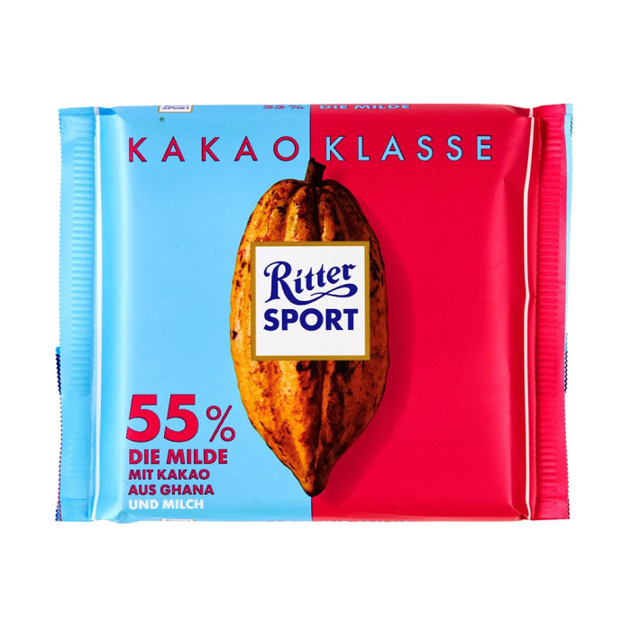 Шоколад молочный Ritter Sport "Гана" 55%, 100г