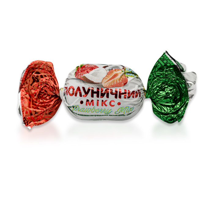 Цукерки Полуничний Мікс в глазурі Amanti 1 кг