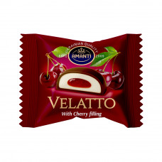 Цукерки VELATTO зі смаком вишні Amanti 1кг