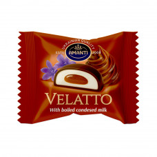 Цукерки VELATTO зі смаком вареного згущеного молоко Amanti 1кг